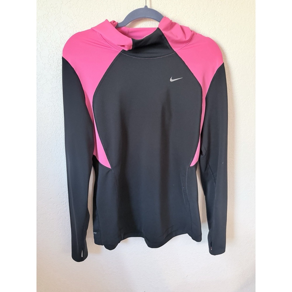Nike Dri-FIT Hoodie Women XL Pink Running Lightweight Workout Pullover